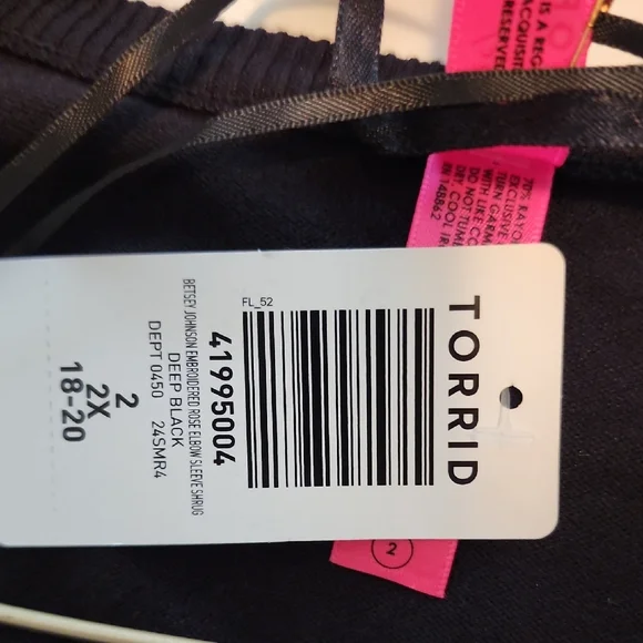 Torrid Black Cardigan with Pink Embroidery - Picture 4 of 4